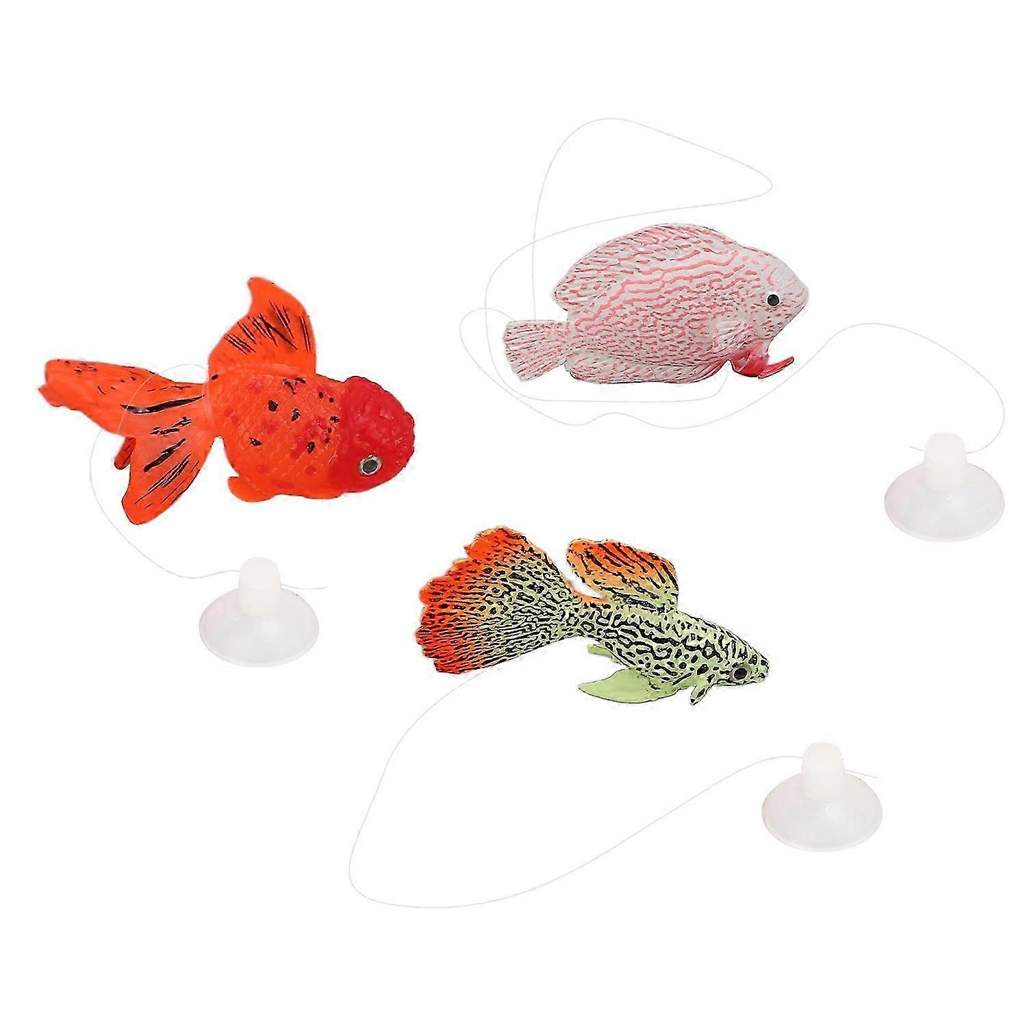 3pcs Artificial Glowing Fishes Silicone Colorful Simulation Decorative Aquarium Floating Ornament