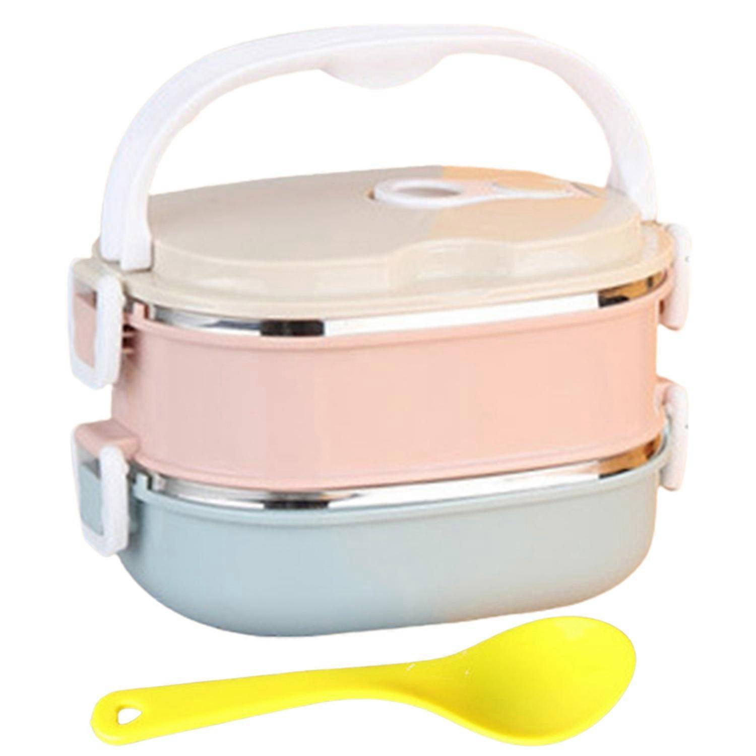 1 Set 800/1600/2400ml Lunch Box 1/2/3 Layer with Handle Stackable Thermal Stainless Steel Cold And