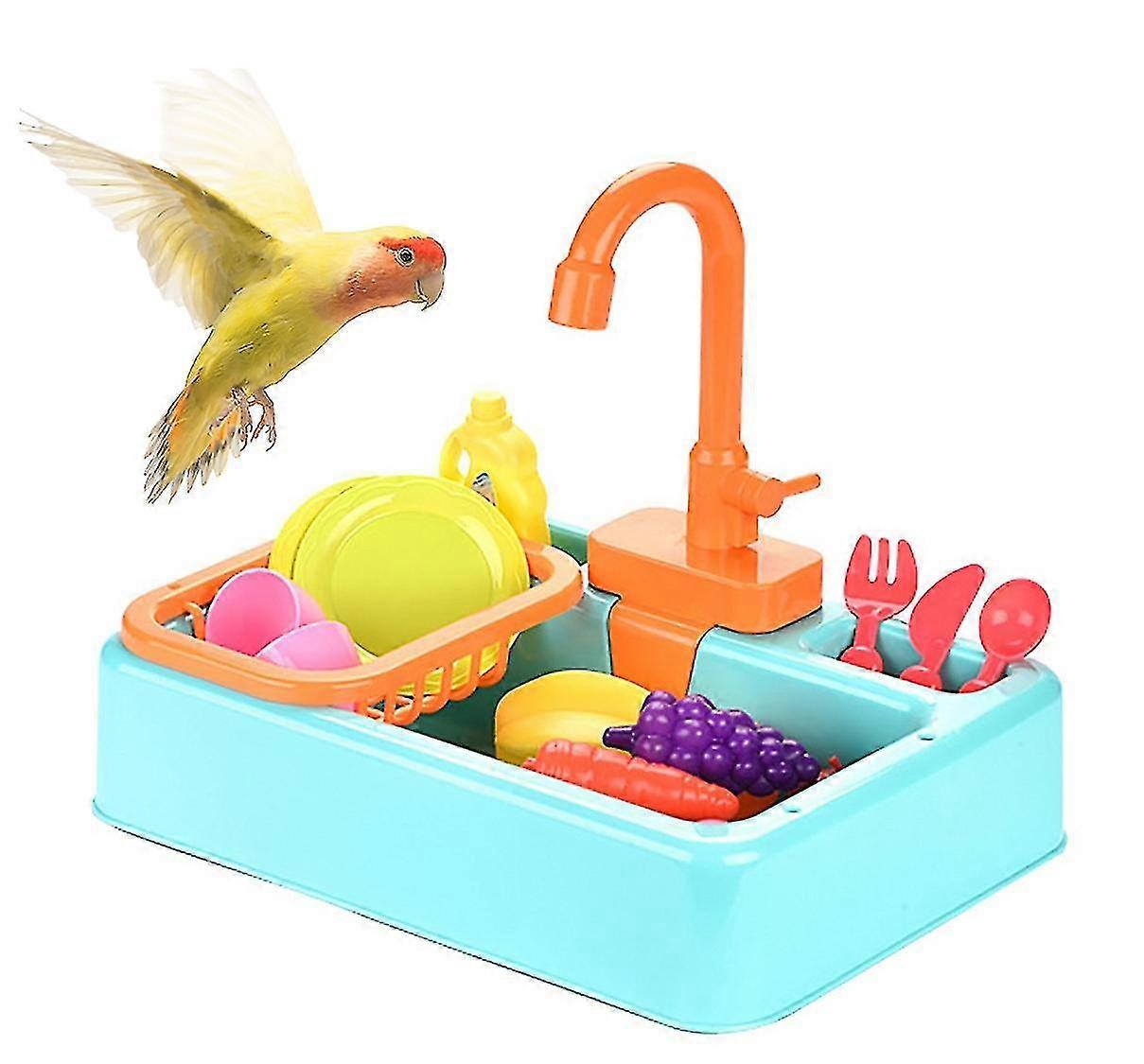 Multifunctional Automatic Bathing Basin For Small Bird And Parrot