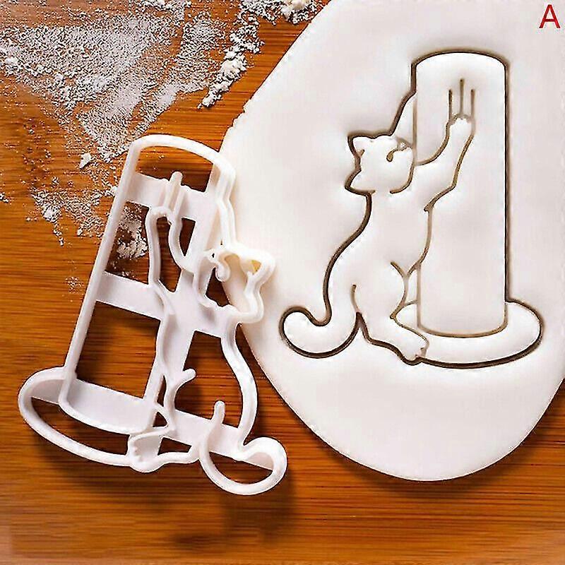 3 stk Cat Cookie Cutter Kitty Butt Mould DIY kjeks kutter