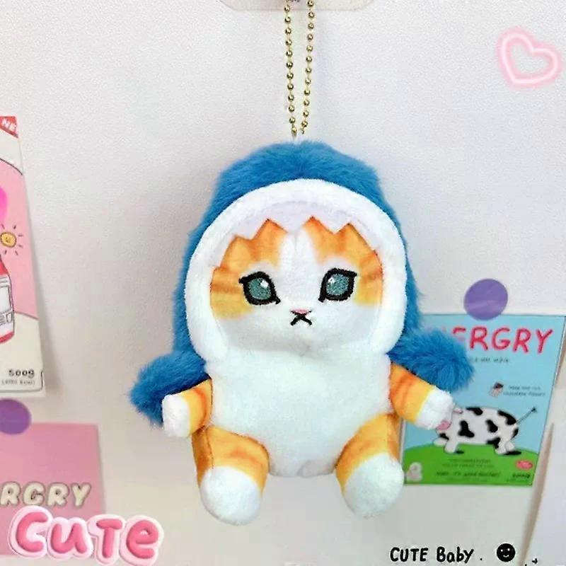 かわいいサメ猫ぬいぐるみ漫画キティペンダントSoftぬいぐるみキーホルダーカーキーホルダーバックパックバッグ装飾友達ギフト