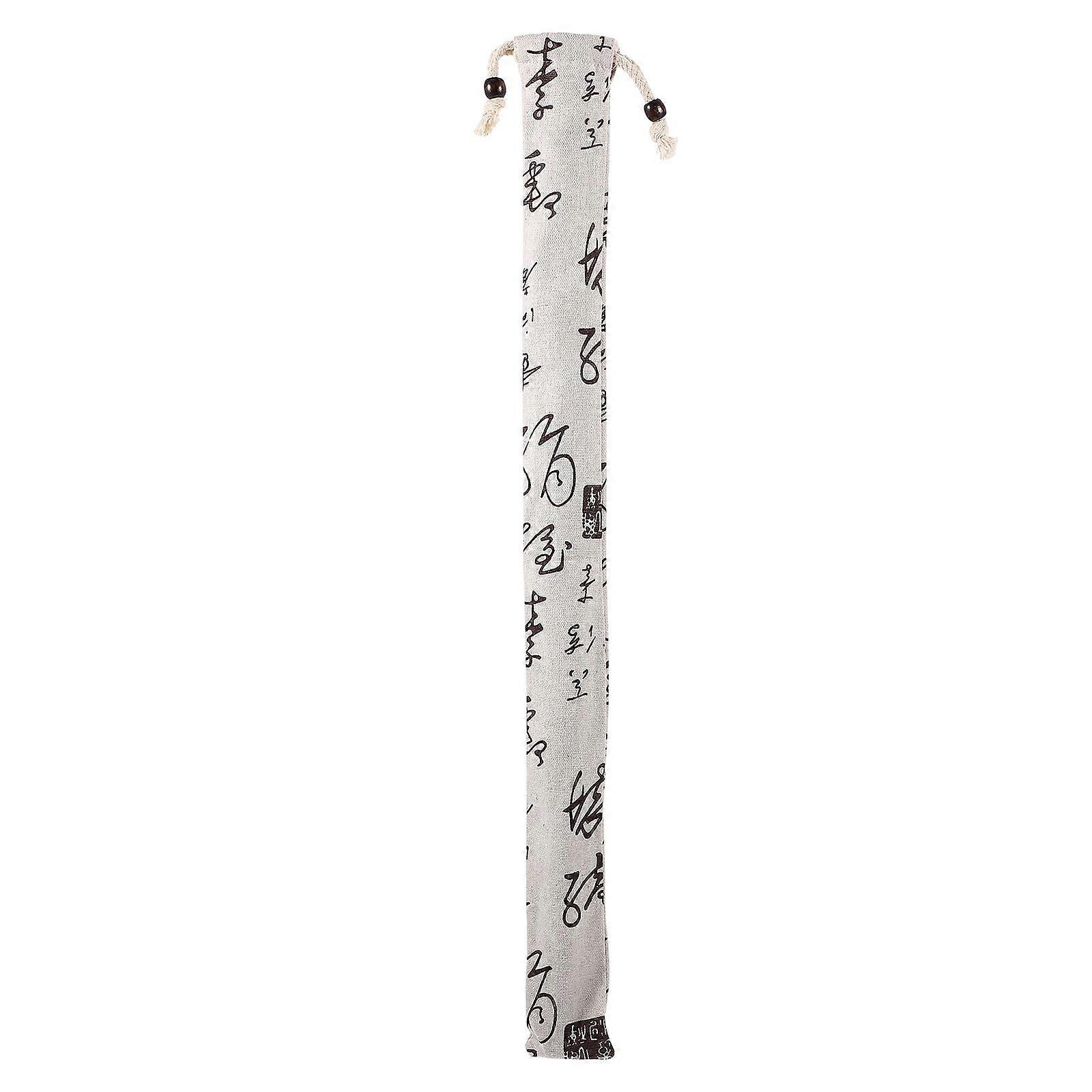 Portable Cotton Linen Bamboo Flute Storage Bag Creative Storage Container