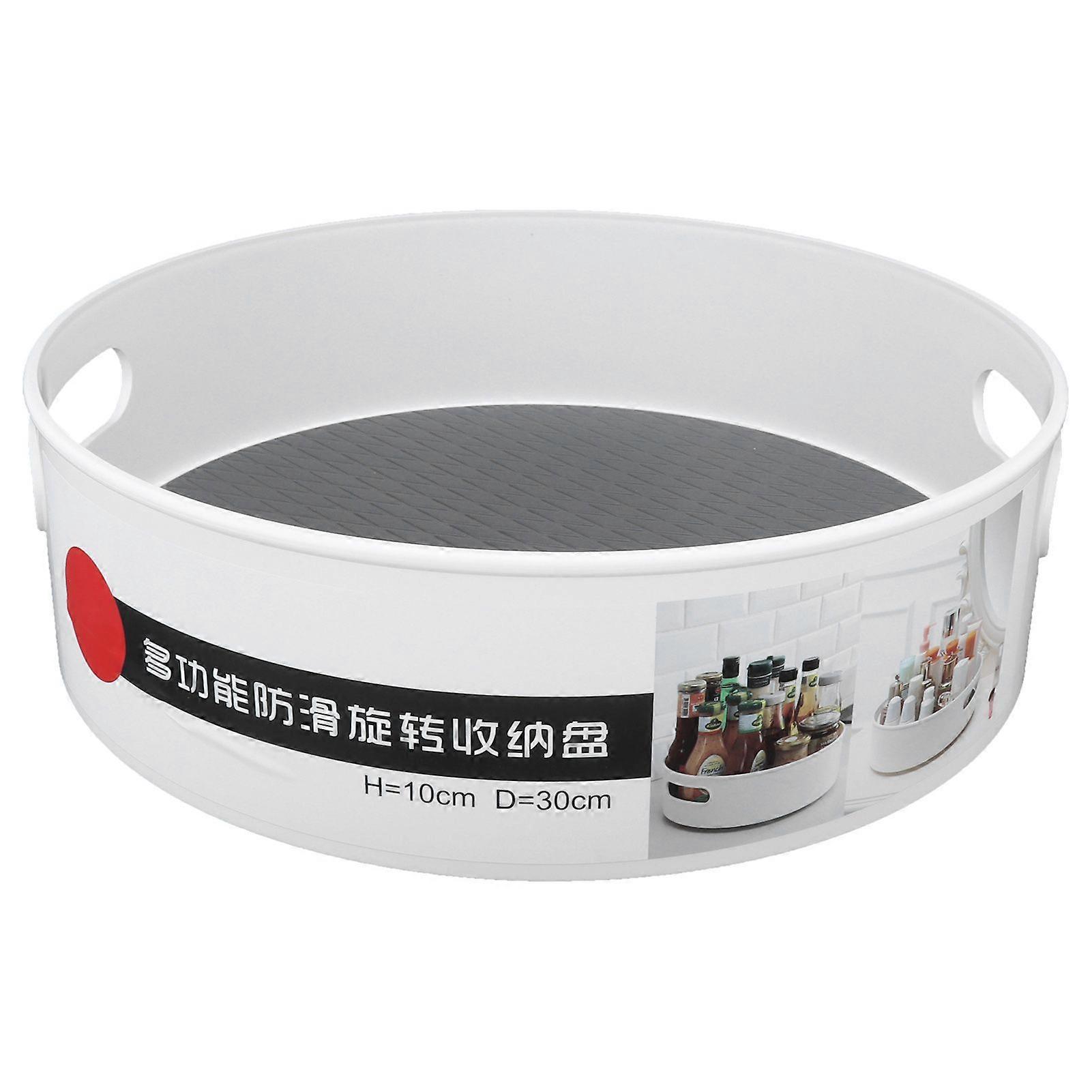 Large Storage Tray Rotating with Open Handle Bathroom Kitchen Dining Table Storage Fruit Tray Storage Rack