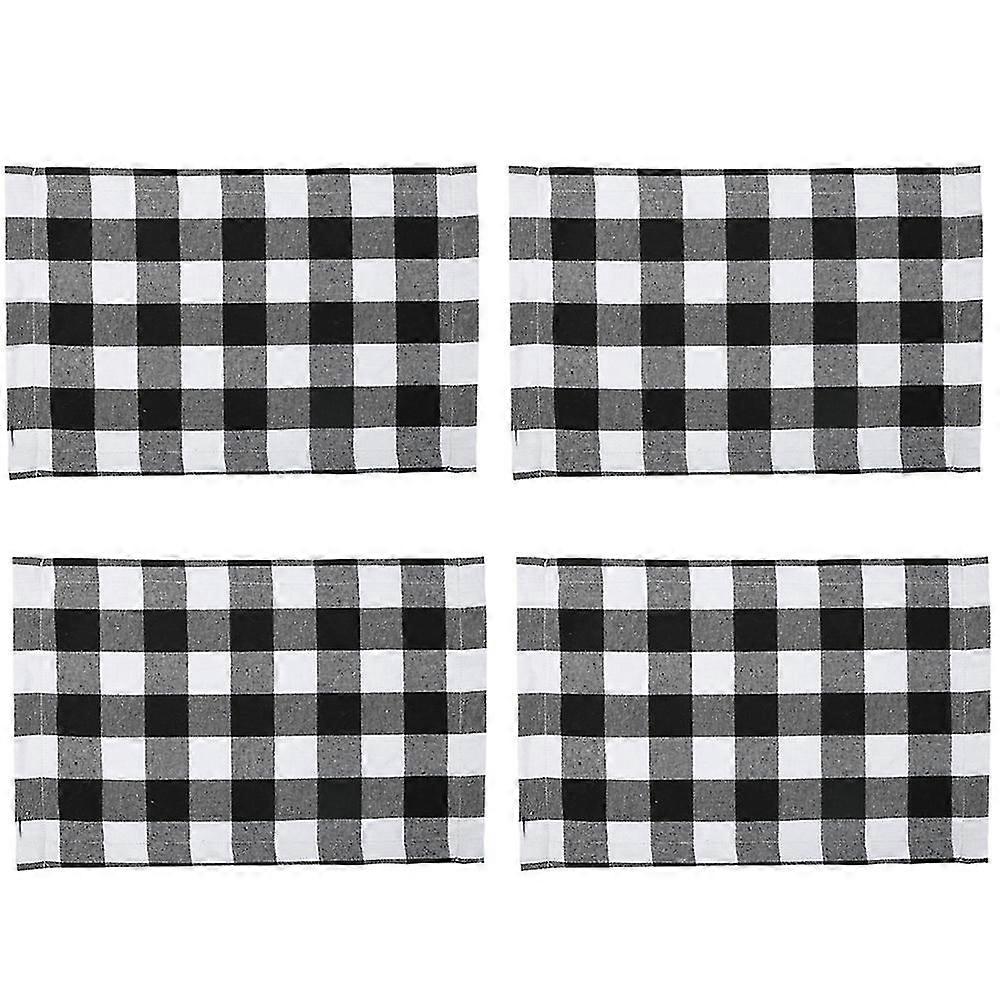 Plaid Table Mats For Kitchen Dinning Table Home Christmas Decoration