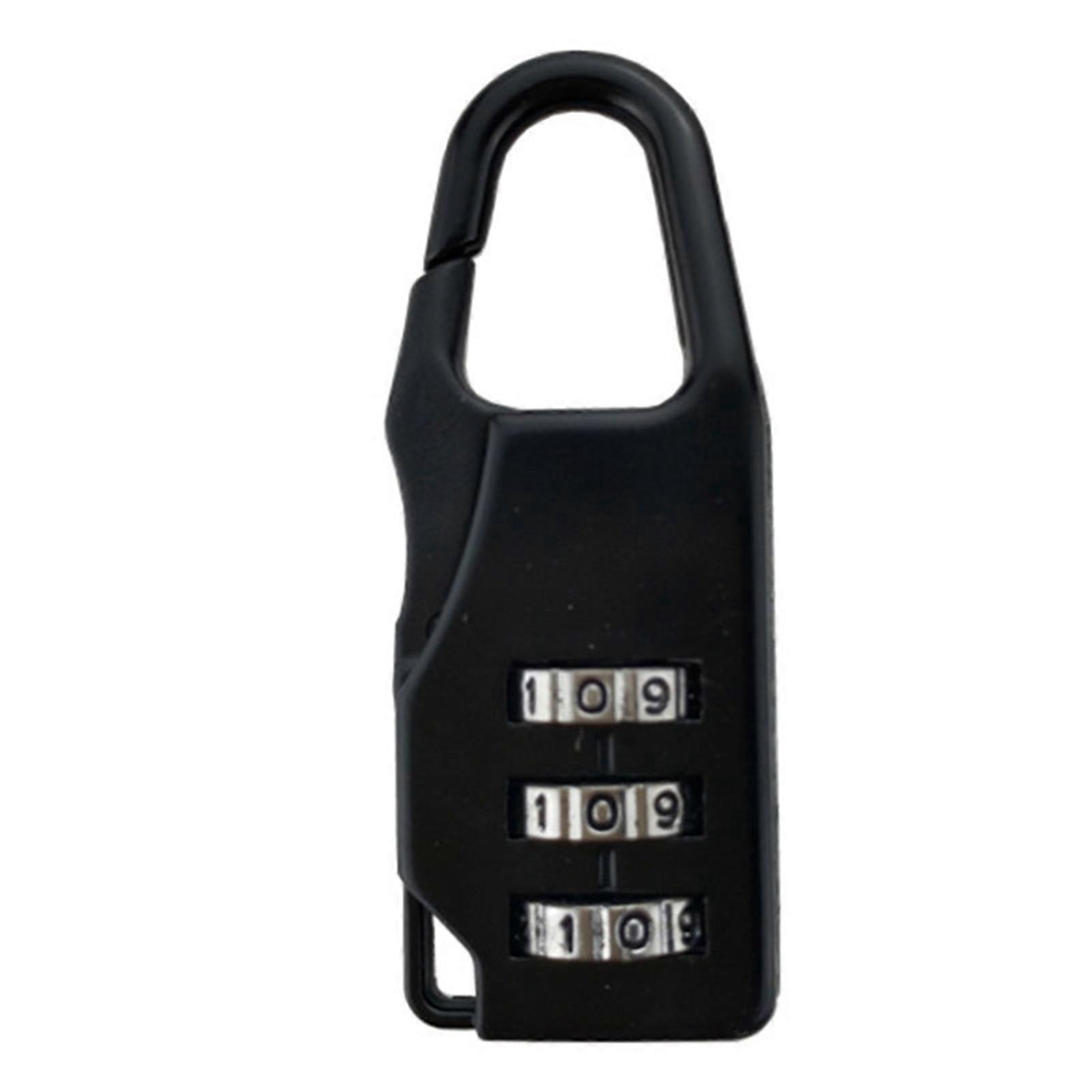 Padlock 3 Digit Pad Combination Lock Mini Zinc Alloy Tool for Suitcase Drawer ToolboxBlack
