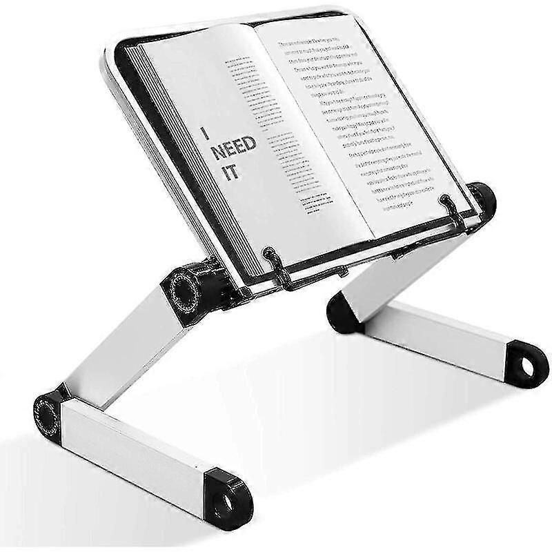 Adjustable Book Stand, Adjustable Height and Angle, Ergonomic Book Stand with Paper Clips for Large