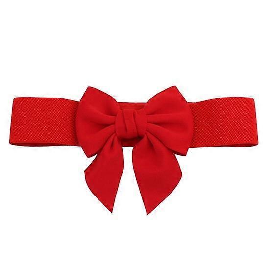 Women Elegant Large Bowknot Elastic Belt Dress Decorative Versatile Wide Belt Elastic Waistband Decoration