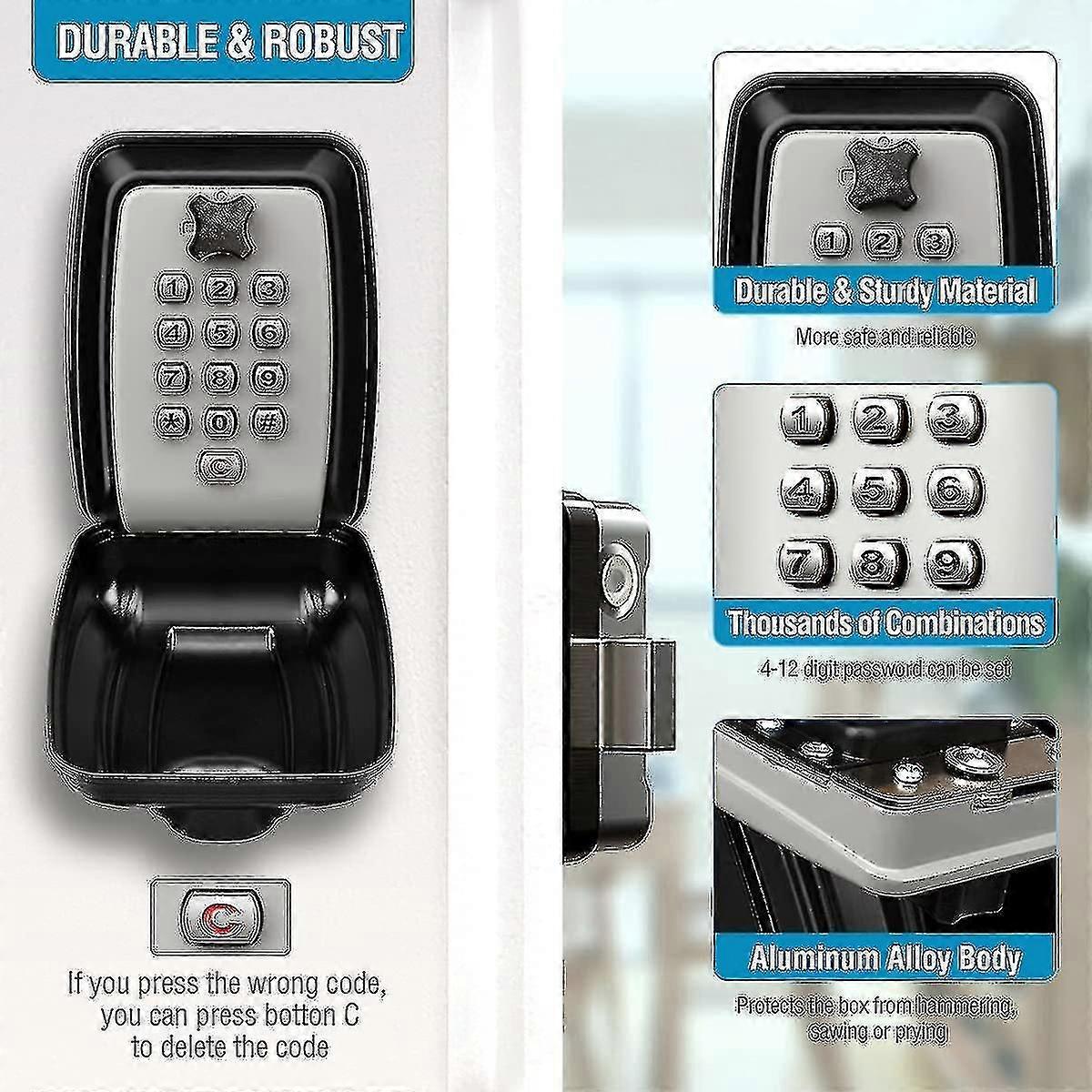 Waterproof Key Safe Box Wall-mounted Key Box Outdoor Key Box Safe Key Box Wall-mounted Key Safe Box-