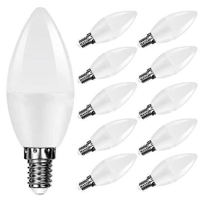 Lot 10 LED Plastic Bulb 5 W E14 6500K Cool White Equivalent = 40w