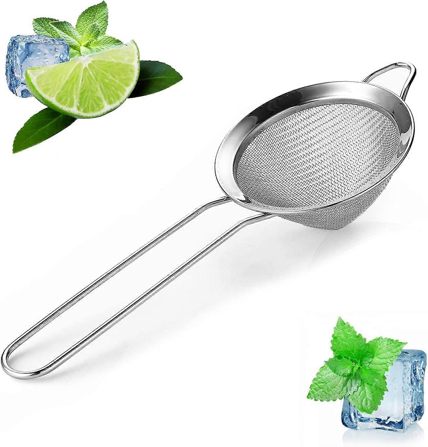 3.3" Fine Mesh Strainer Stainless Steel Tea & Cocktail Filter For Bar And Kitchen