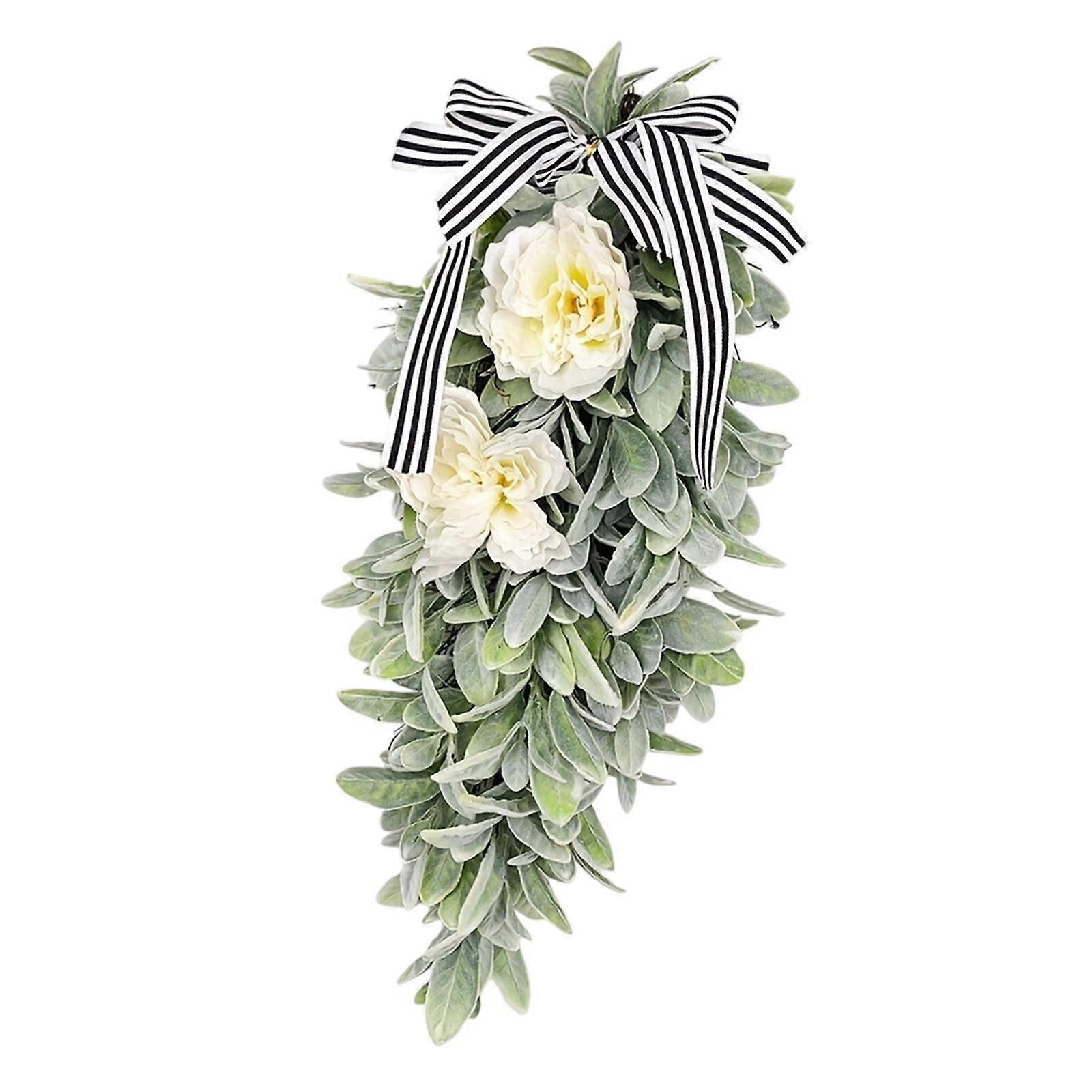 Artificial Teardrop Swag Creative Spring Wreath for Window Bedroom Farmhouse