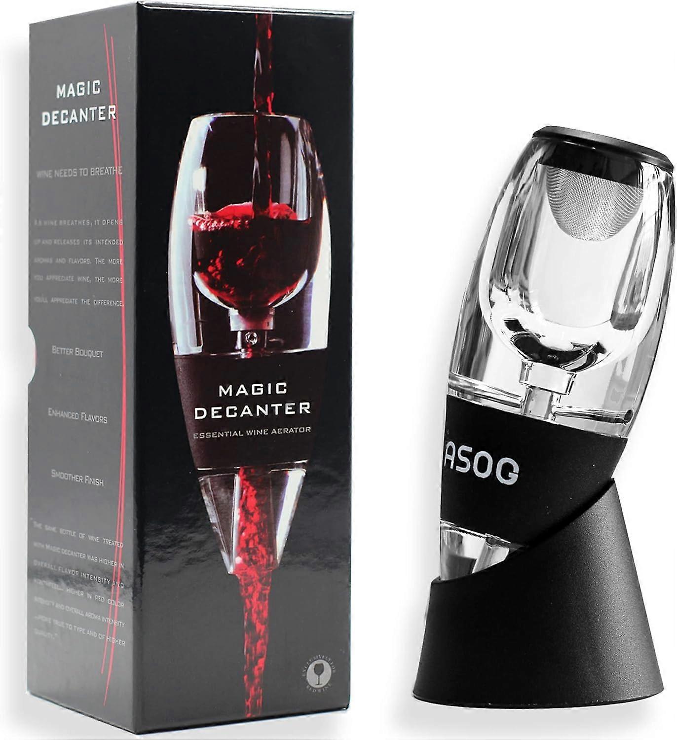 Wine Decanter with Stand - Premium wine decanter with filter, comes with gift box, travel bag with mini stand