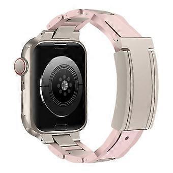 Para Apple Watch 46 mm / 49 mm / 45 mm / 44 mm Hebilla magnética en forma de T Correa de reloj de caucho de acero inoxidable