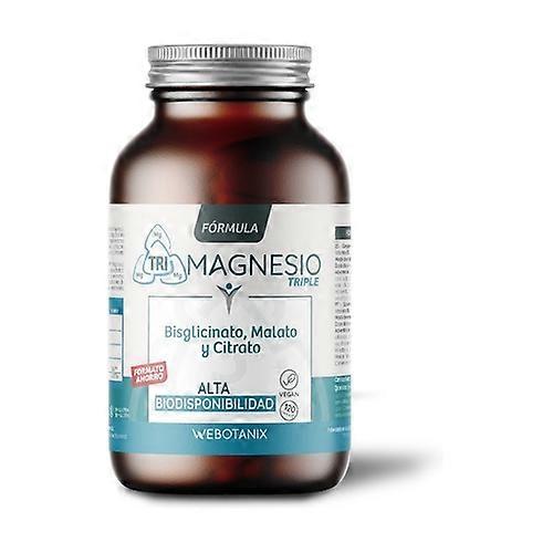 Triple magnesium-bisglycinate, malate and citrate vegan 120 capsules