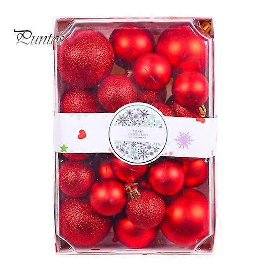 26Pcs 4/5/6cm Christmas Tree Ball Set Vibrant Color Xmas Pendant Balls Ornaments New Year Party Decoration