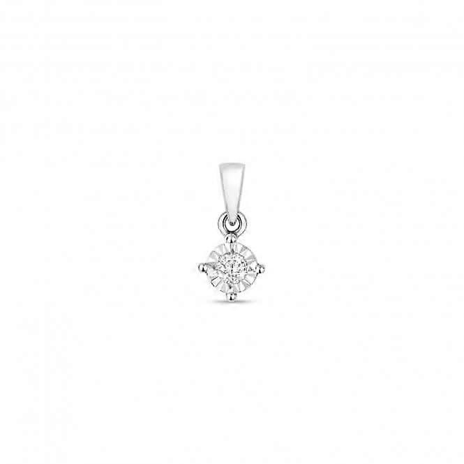 Diamond Jewellery 9ct White Gold Diamond Illusion Set Pendant PD111W