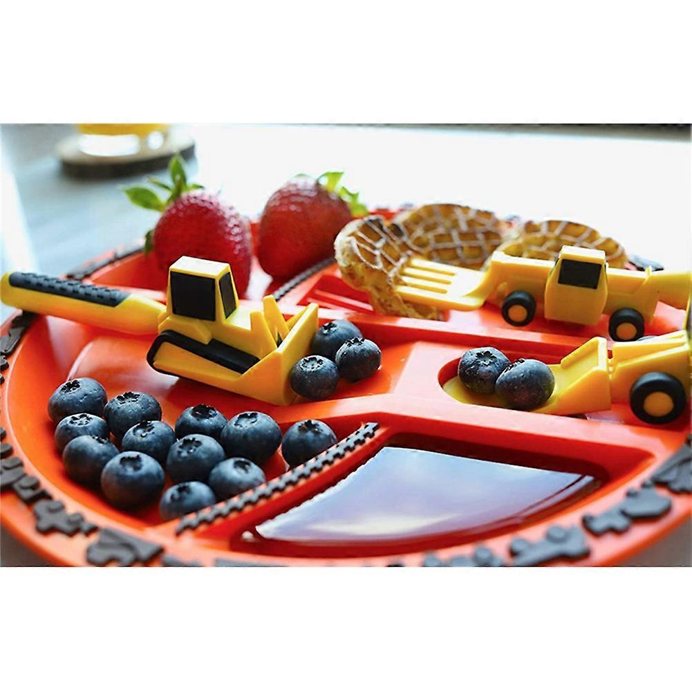 Children's Car Tableware Bulldozer Excavator Shovel Forks & Spoons,C
