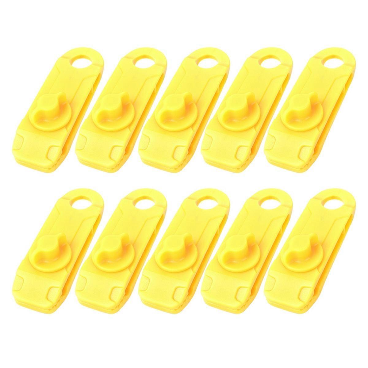 10pcs Outdoor Camping Tent Windproof Reusable Fixing Yellow