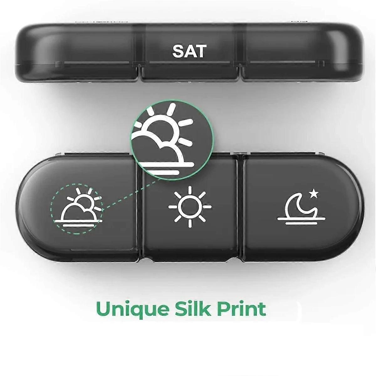 Pill Box Organizer 21 Grids 3 Times One Day Portable Travel,C