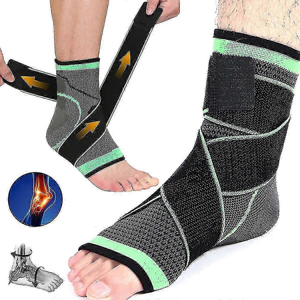 Ankle Brace For Plantar Fasciitis Support, Compression Sock Adjustable Strap For Heel Spur Achilles Tendonitis Sprained Ankle, Heel Pain Relief