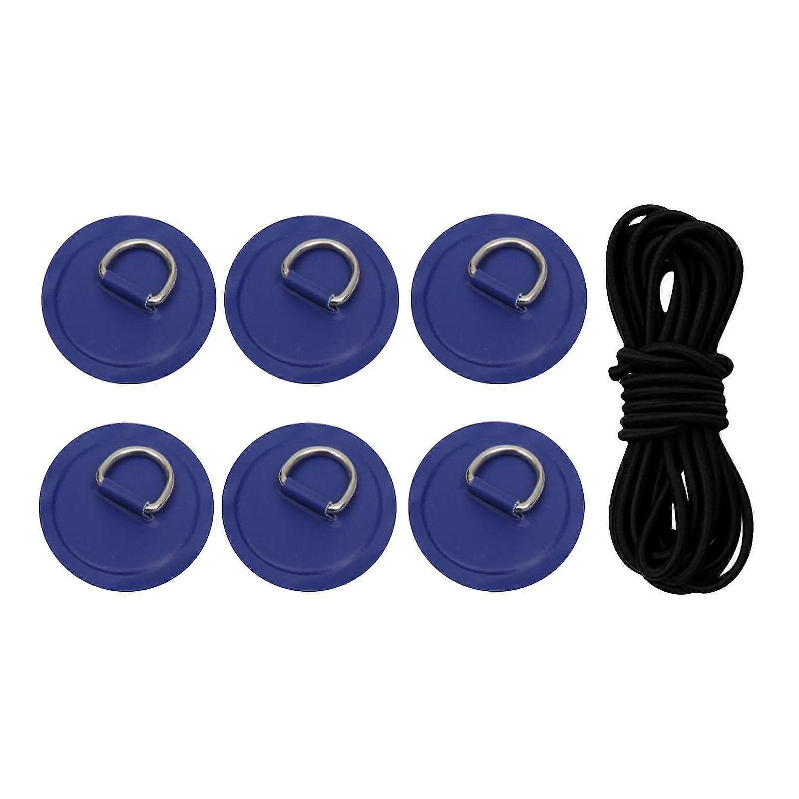 Schwarzes Schlauchboot Kajak Beiboot Deck Rigging Kit mit 6 D-Ring PVC Patches