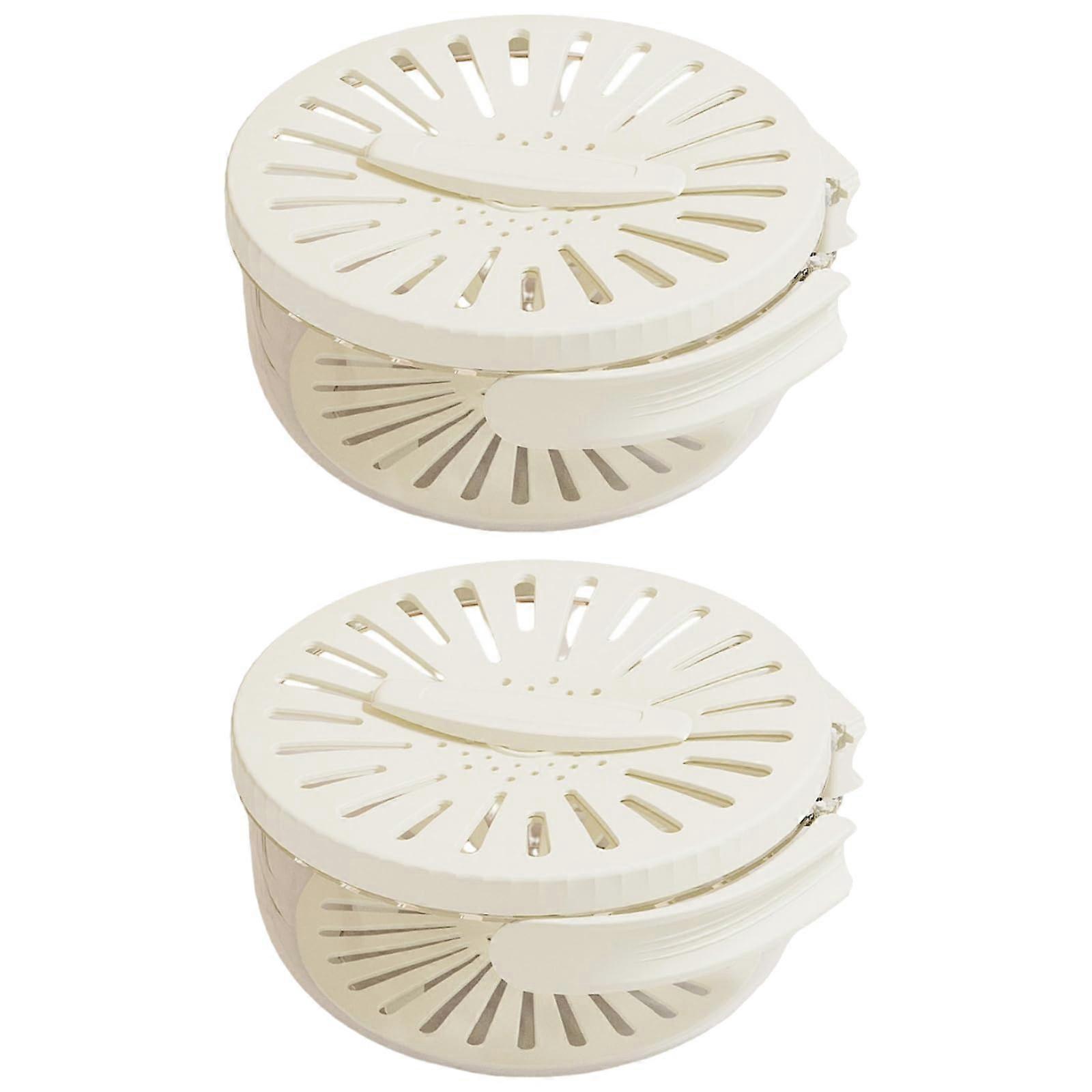 Drain Basket Keeper Container 2 In 1 Strainer Foldable Handle Fruit And Vegetable Washing Bowl Colander White Set Of 2