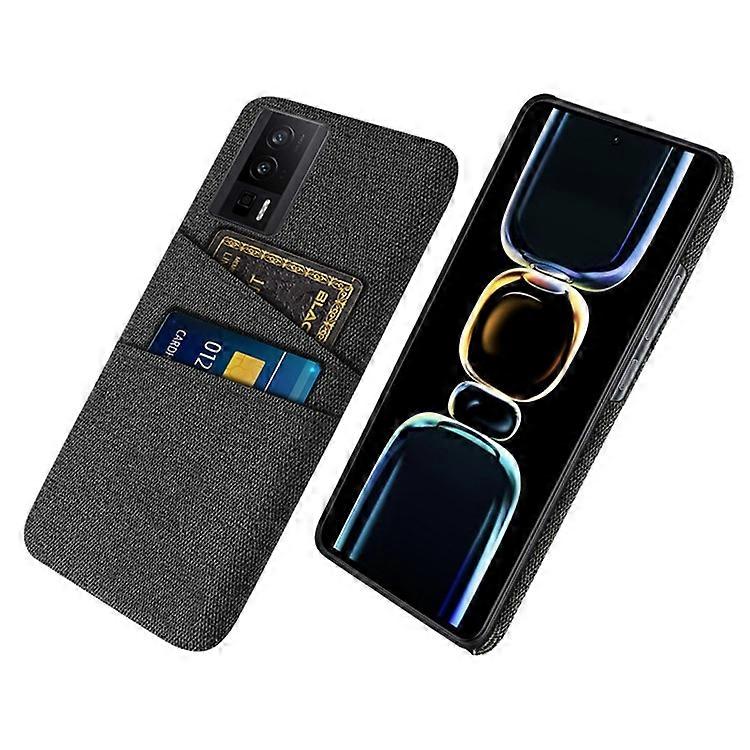 Compatible For Xiaomi Redmi K60 5G / K60 Pro 5G Hard PC + Cloth Phone Case Protective Cover with 2 Card Slots