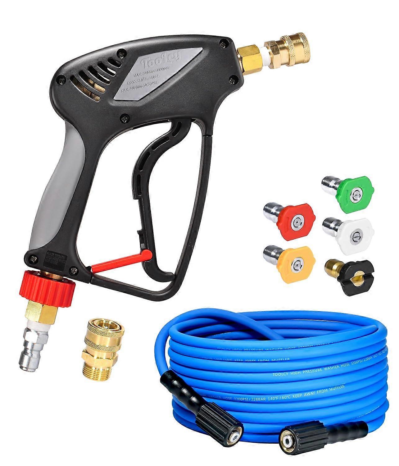 Pressure Washer Hose and Gun Kit, 30ft Kink Resistant, Compatible with Most Power Washers, Durable Material