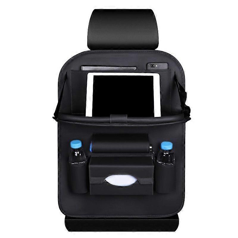 Auto Backseat Organizer Trash Can Protector Kick Mat Tray Foldable Dining Table