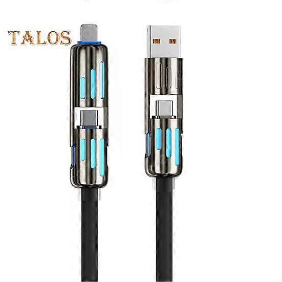 Fast Charging Data Cable 240W Thickened Silicone Charging Cable Multi-Protocol Data Transfer Cable for IPhone Tablets