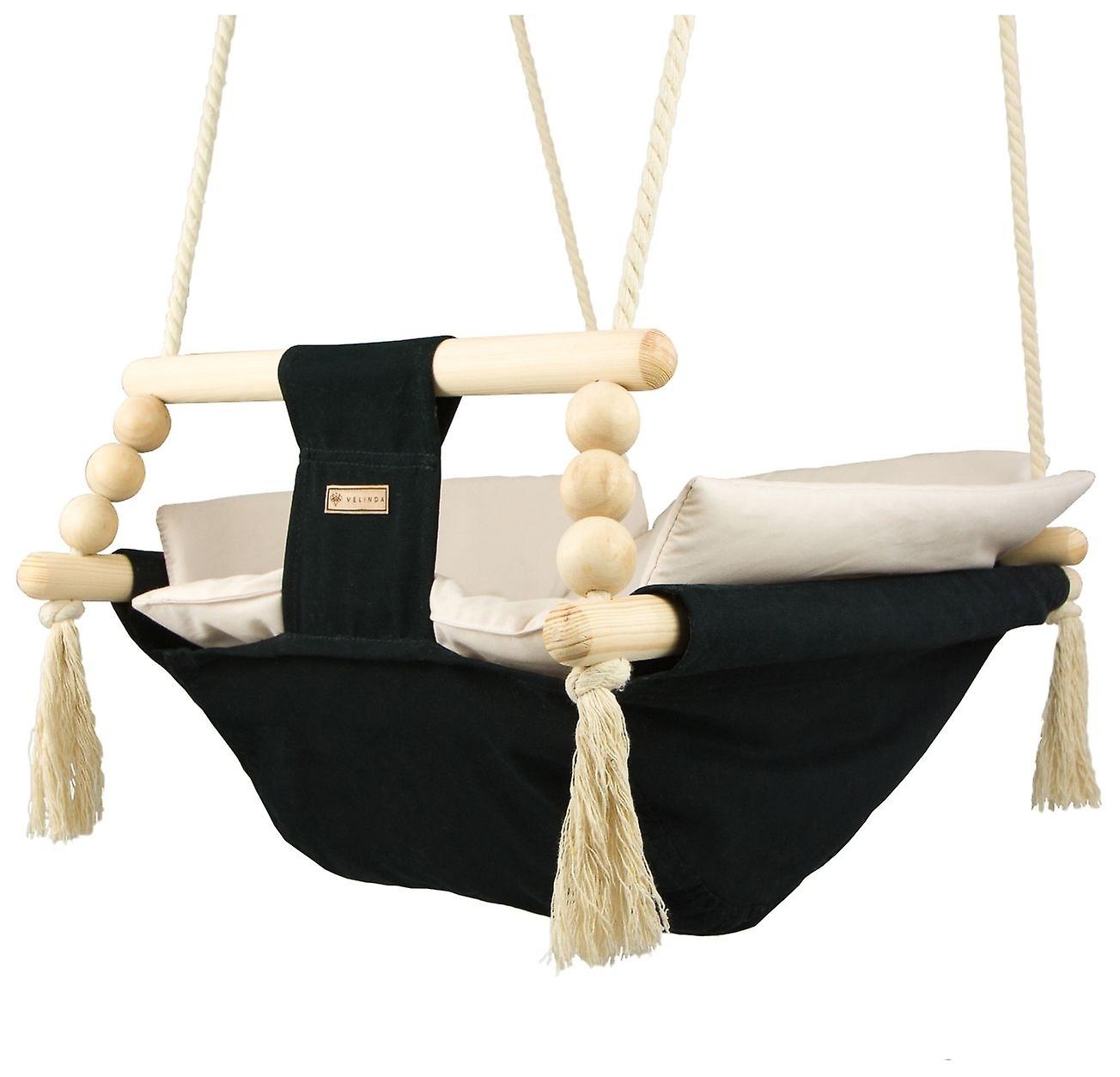 Baby barneseng swing - max. 20 kg - sort, fløde