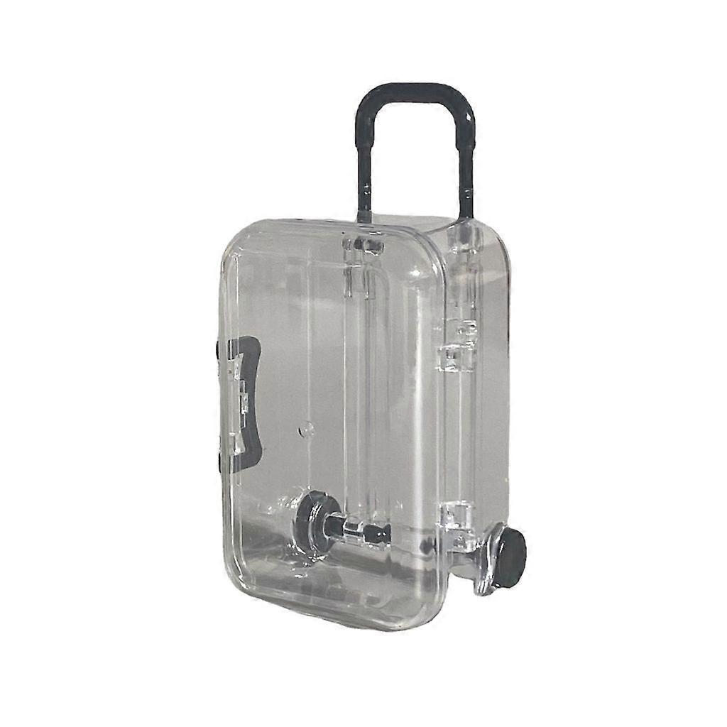 Pack of 4 Small Clear Pull Rod Case Storage Box for Travel and Daily Use