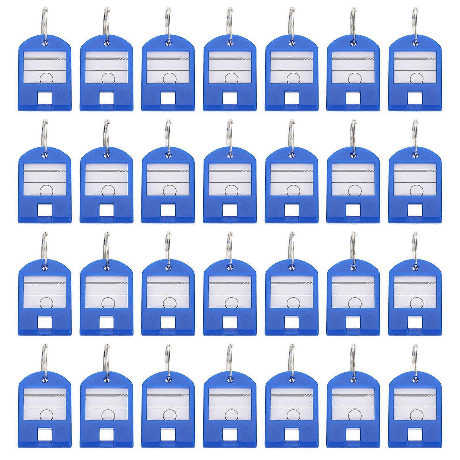 50pcs Plastic Key Tags ID Label Portable Key Chain ID Tags with Split Rings