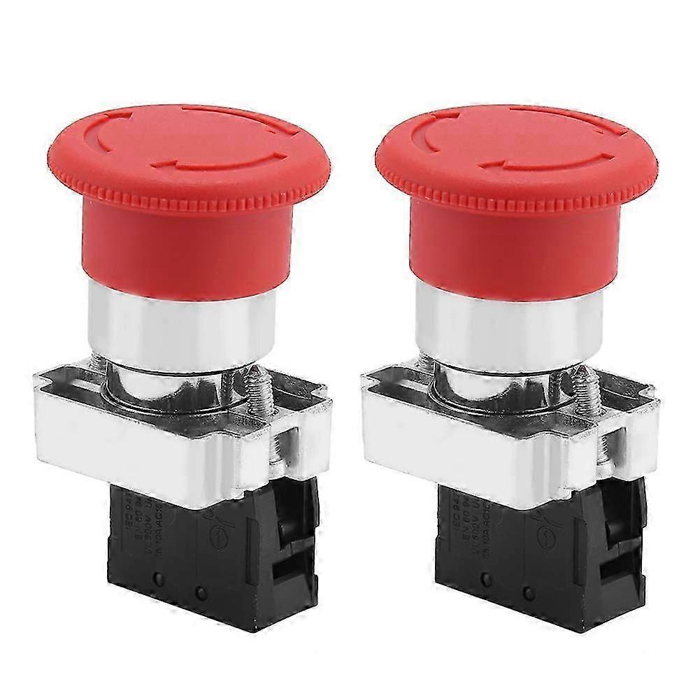 2-Pack 22MM Red Panel Emergency Stop Button