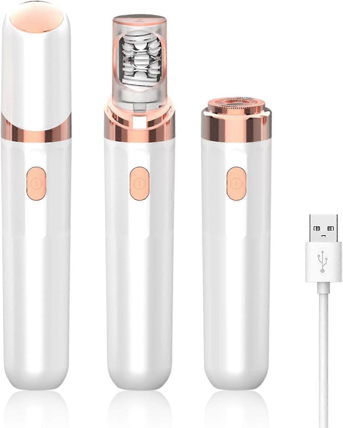 (White)Epilators Hair Removal for Women - Smooth Glide Epilator and Removal 2-in-1 - Mini Size Epilating Plucker for Face Armpits Back Portable Smooth