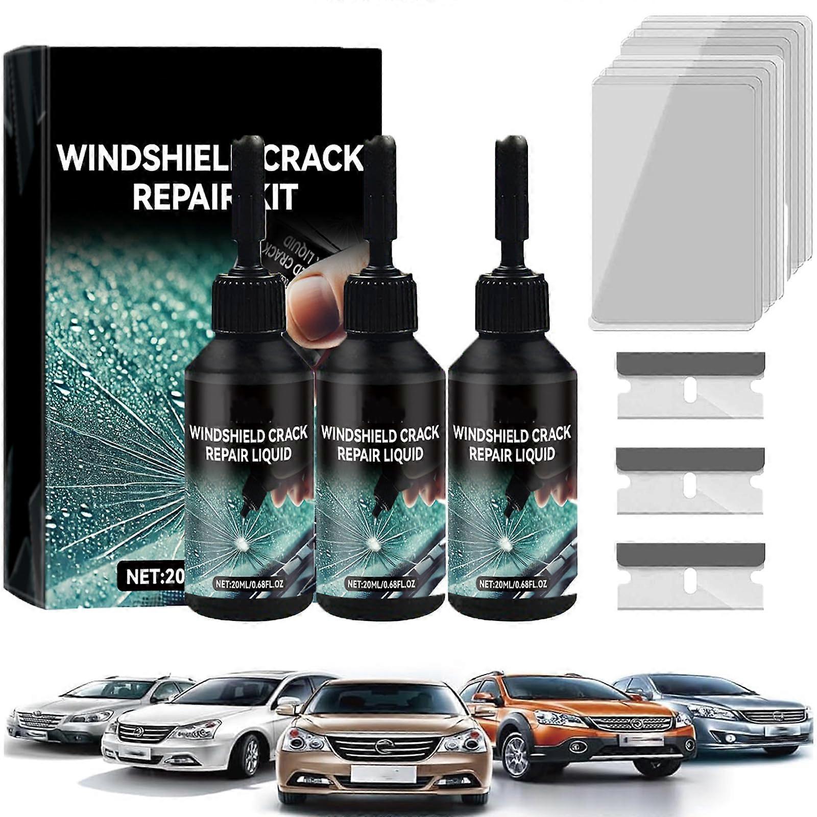 Lyseemin Glass Fix Ucity Windshield Repair Fluid Kit for Cracks and Chips, Easy Application, 2-Pack