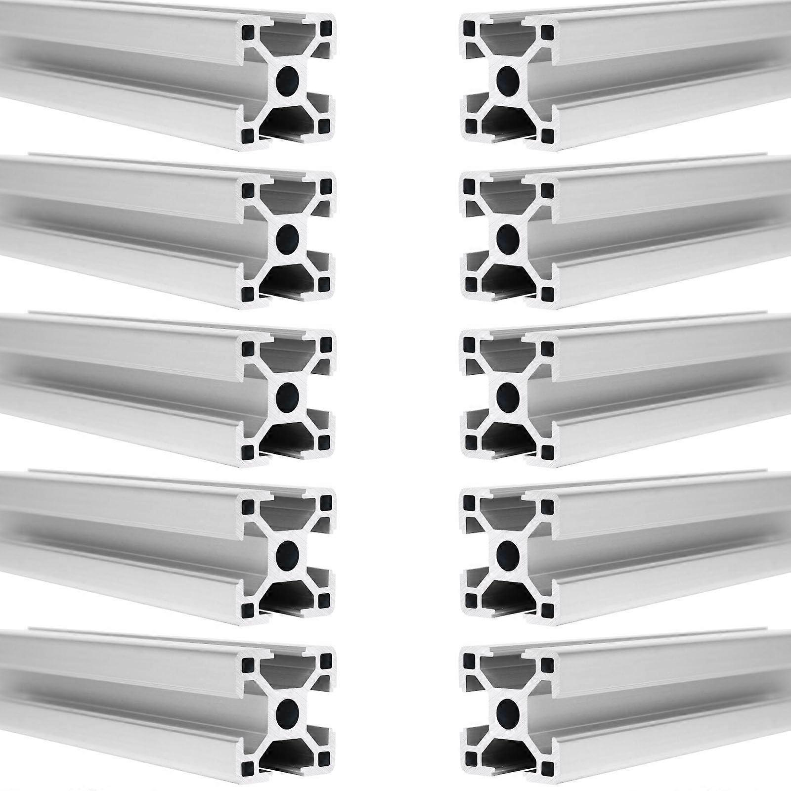 10PCS T Slot 3030 Aluminum Extrusion 39.4 Inch,European Standard Anodized Linear Rail,for DIY 3D Printer and CNC Machine Silver
