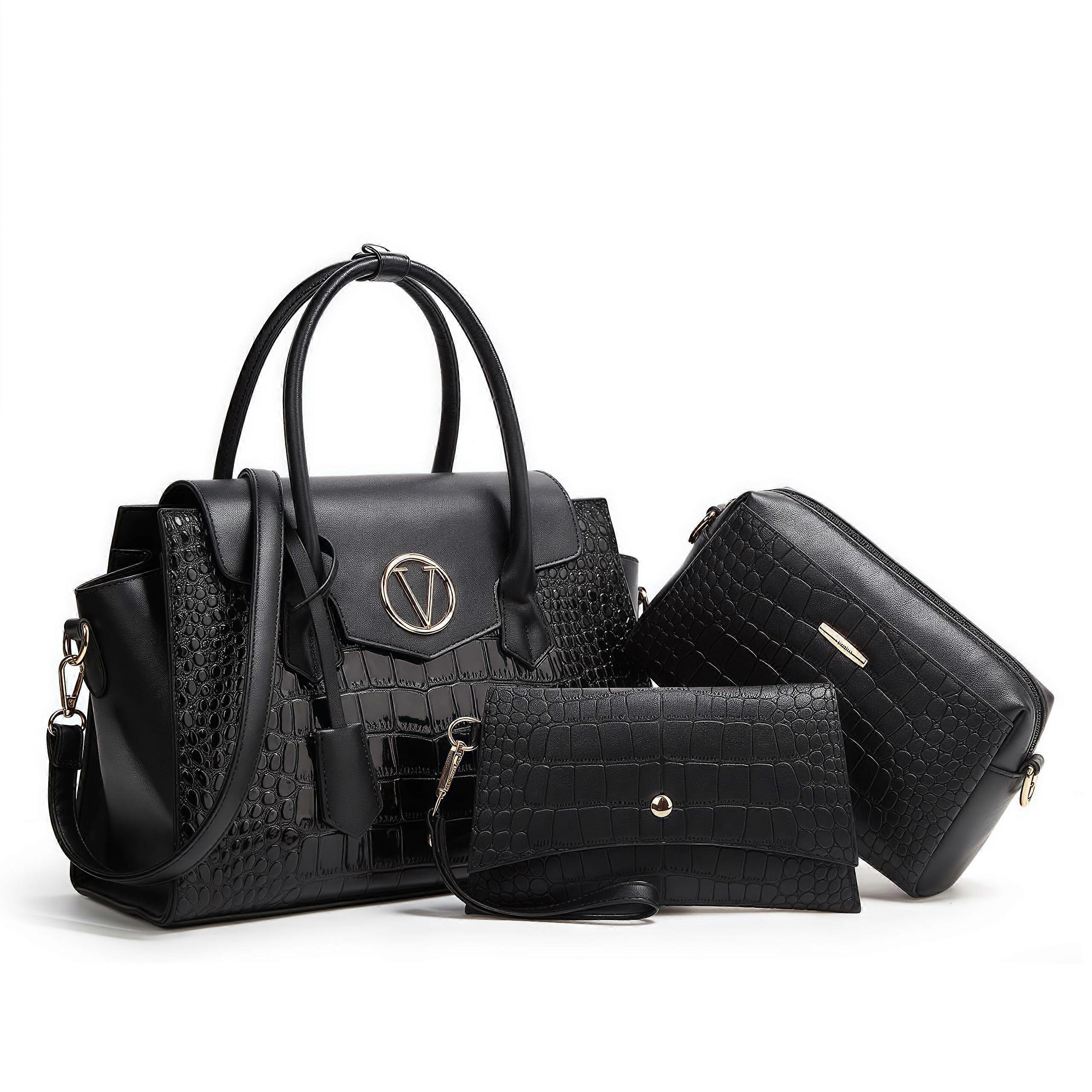 3pcs Handbags for Women Designer Tote Shoulder Bag Set with Wallet, Top Handle Satchel Purse in Elegant Color Options