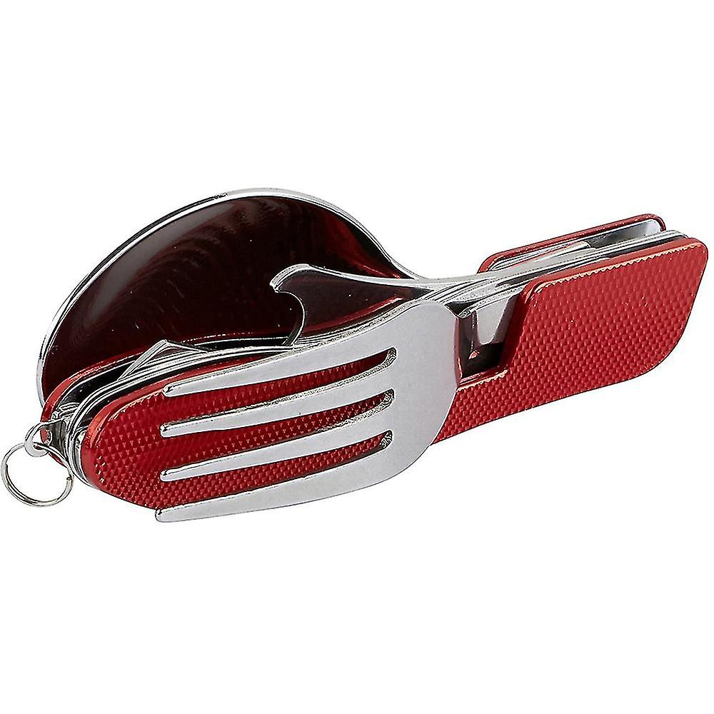 Utensilios de camping 4 en 1 Kit de cubiertos plegables para viajes al aire libre portátil