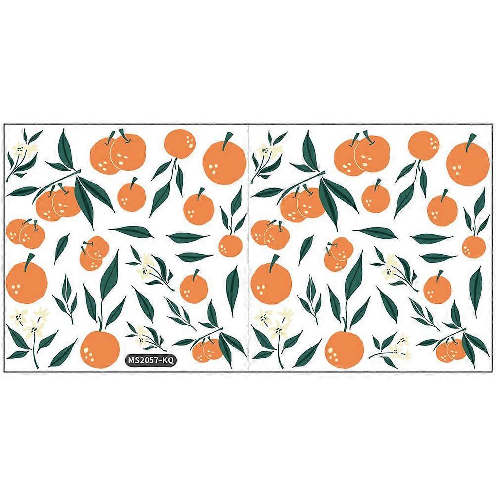 2 Sheets Fruit Sticker Decorative Wallpaper Pattern Wall Decorative Sticker
