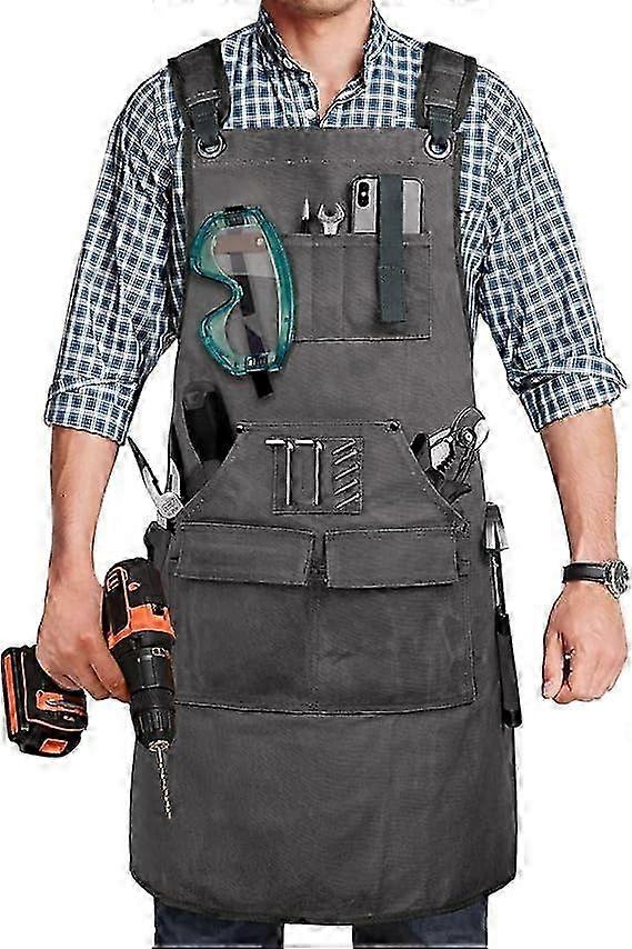 2025 Men's Carpentry Apron 20 oz Men's Work Apron with 9 Tool Pockets, Heavy Duty Waxed Canvas Apron