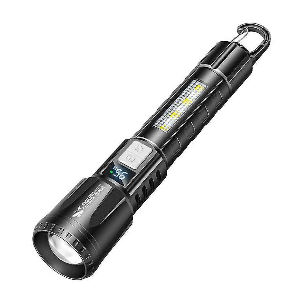 High Power Led Flashlight Hook Tactical Emergency Spotlights Telescopic Side