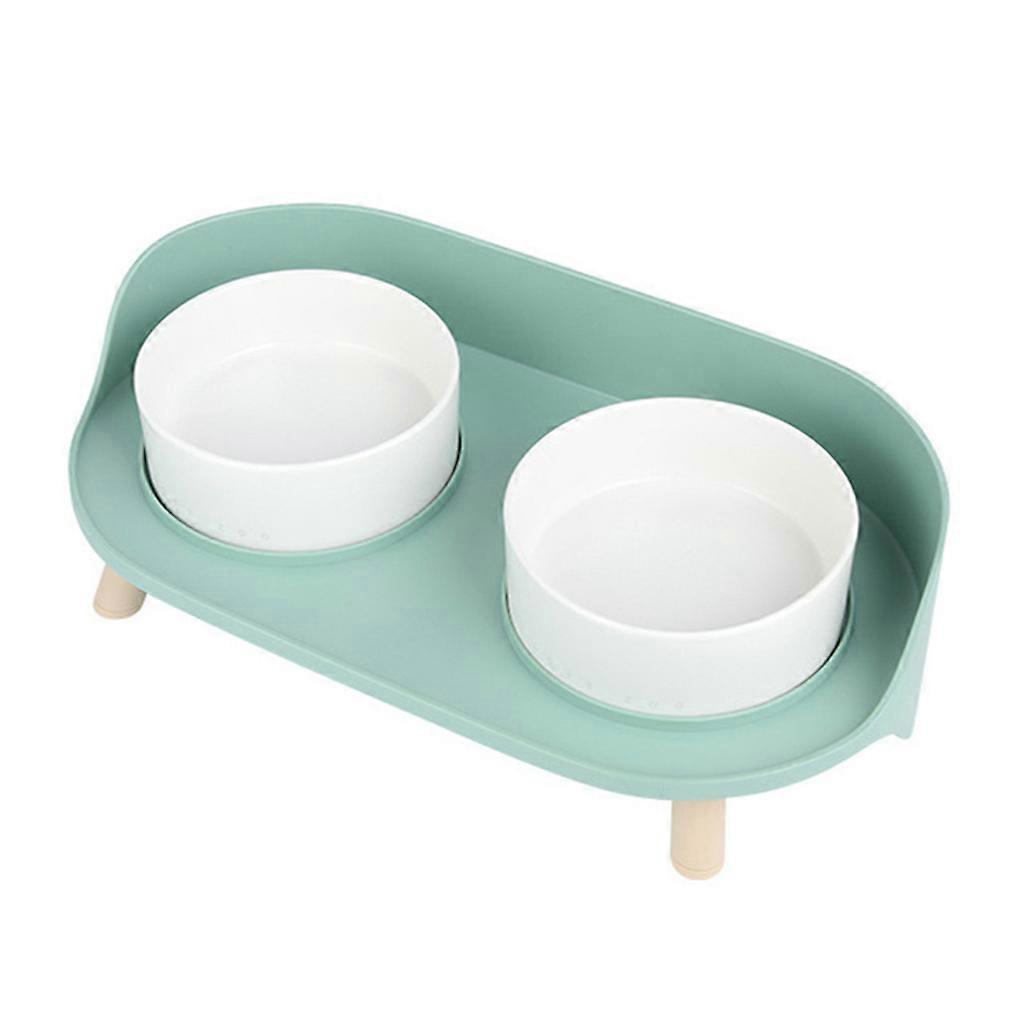 für Katzenfutternäpfe Erhöht für Katzennapf Erhöhte Tierfutter-Wassernäpfe mit Ständer Keramik Haustiernäpfe Schalen für Katze oder Smal grün