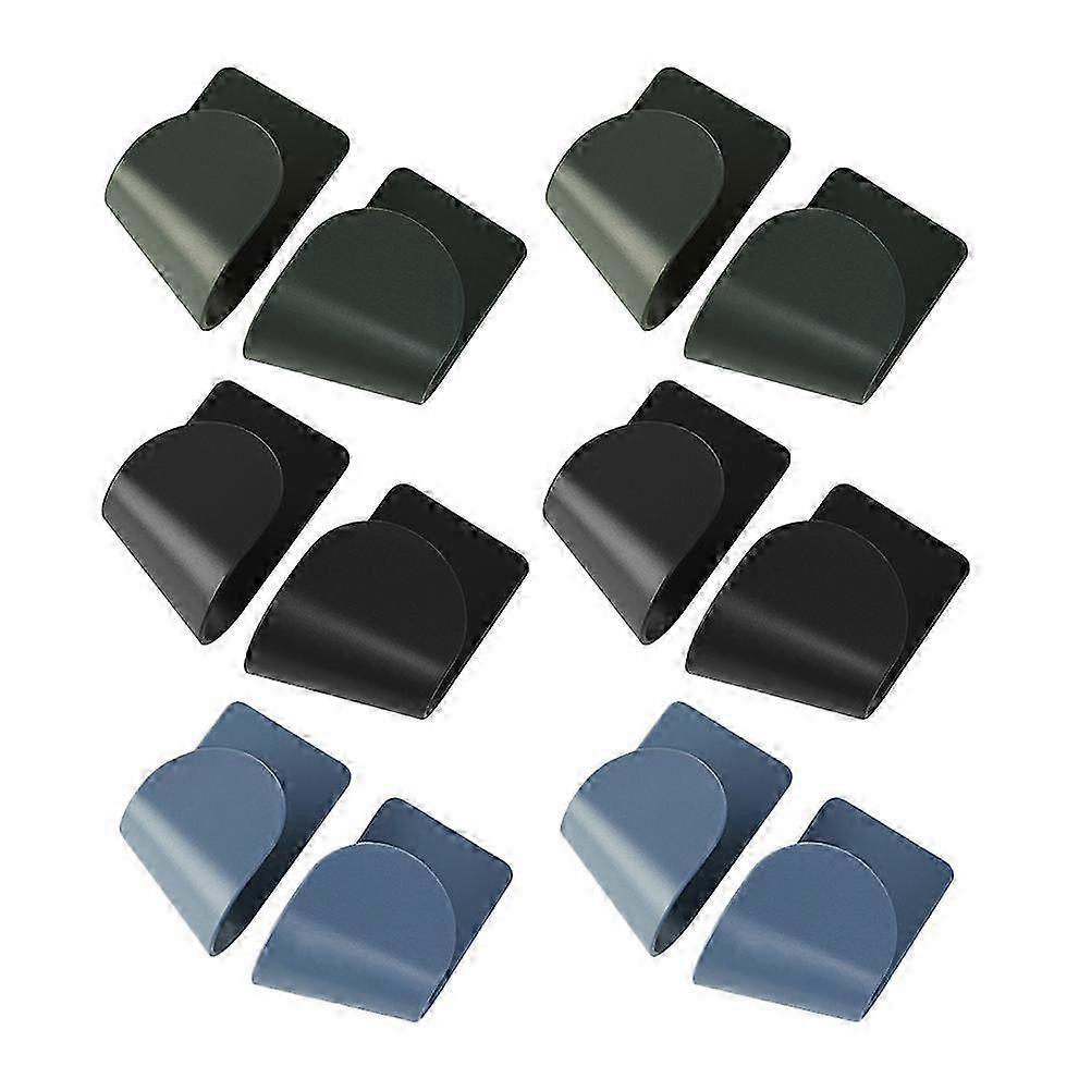 6 Pairs Wall Mount Pot Lid Organizers Plastic Storage Racks