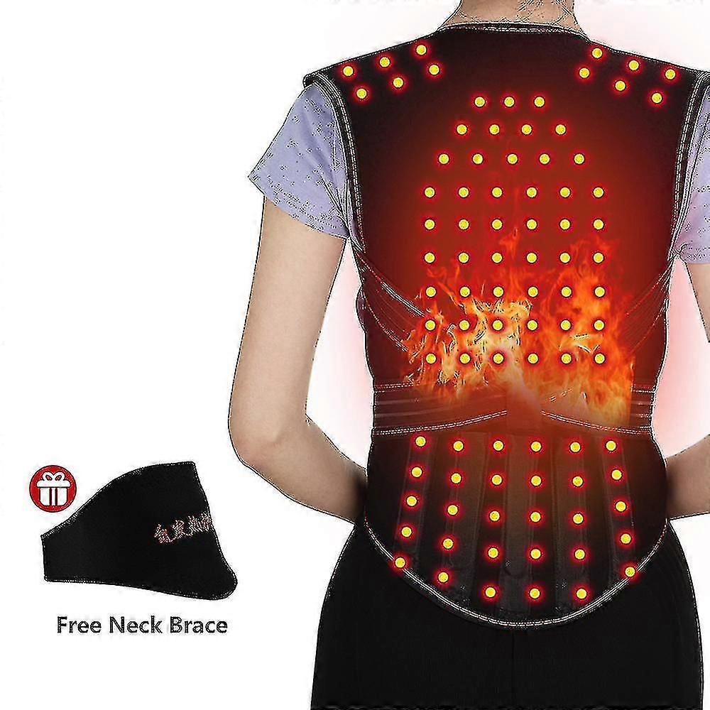 حزام مصحح الموقف للعلاج المغناطيسي ذاتي التسخين للرقبة والظهر والكتف ودعم أسفل الظهر