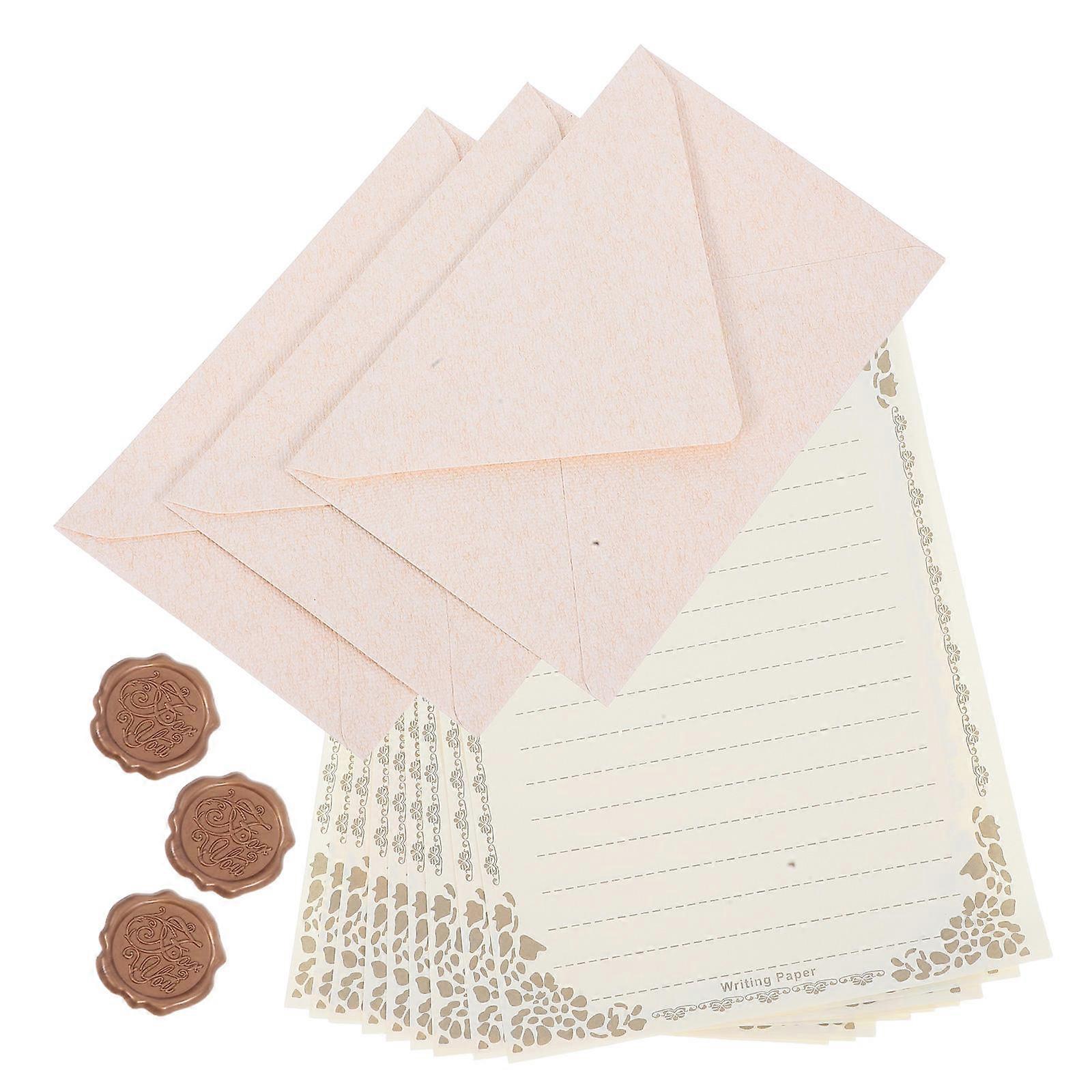 Vintage Decorative Writing Paper Set with Textured Envelopes, Rabbit Design Wax Seals for Letters, Invitations, and Wishes