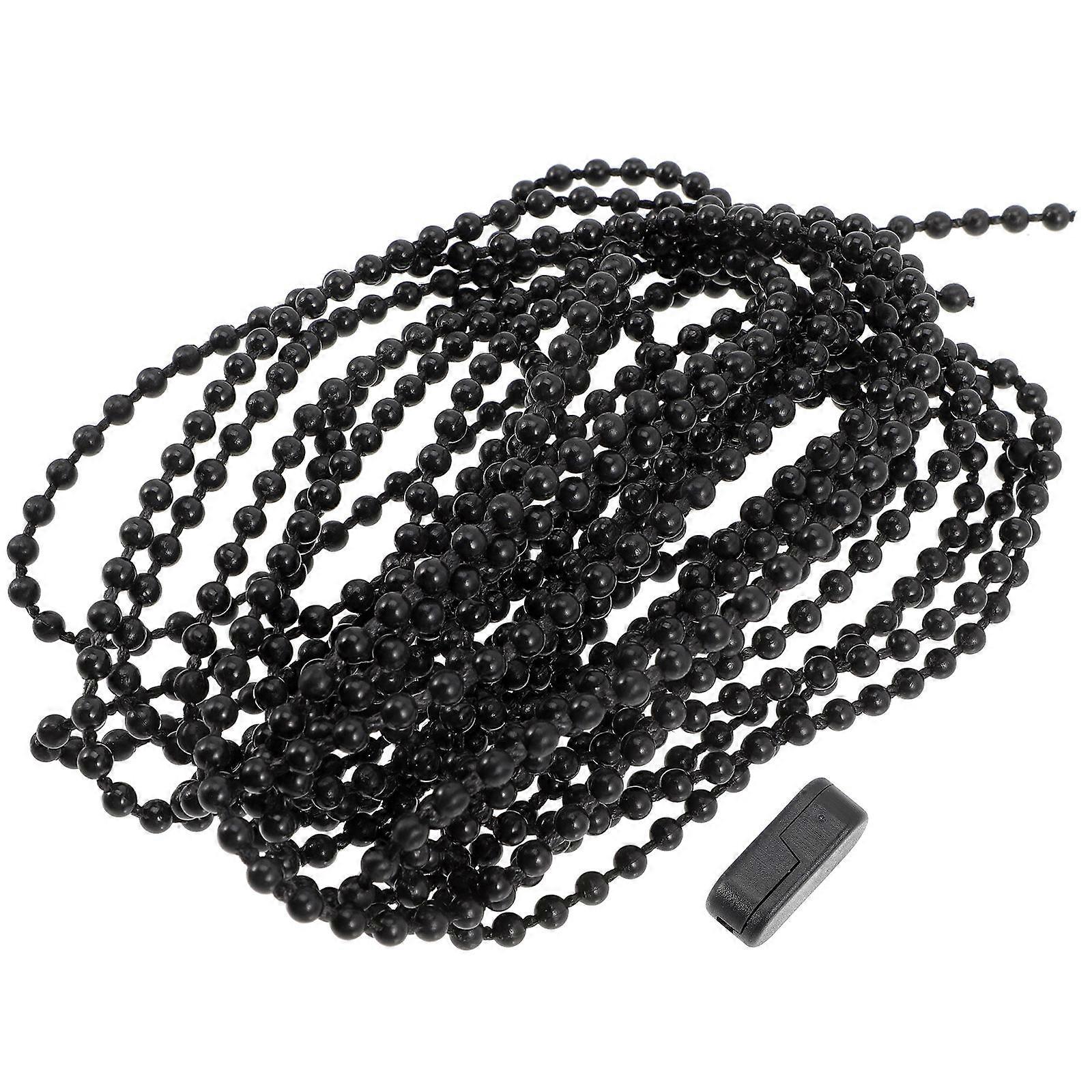 Roller Blind Chain Fitting 1Set Black Beaded Chain Pom Material for Decor with Adjustable Length