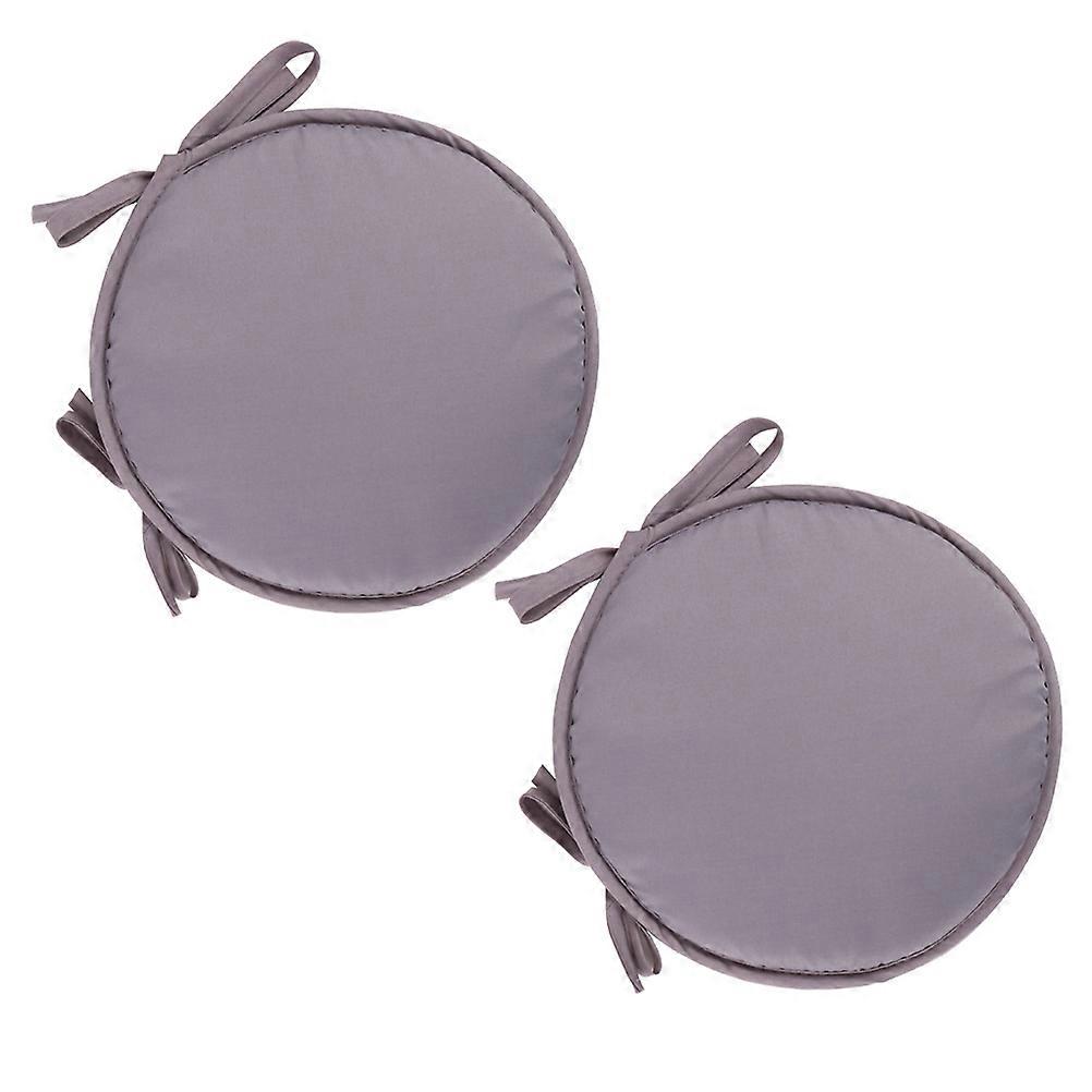Light Grey Round Seat Cushion with Straps Thickened Soft Pad for Chairs, Office, Restaurant, Dining and Bar Stools Comfortable Seating Solution