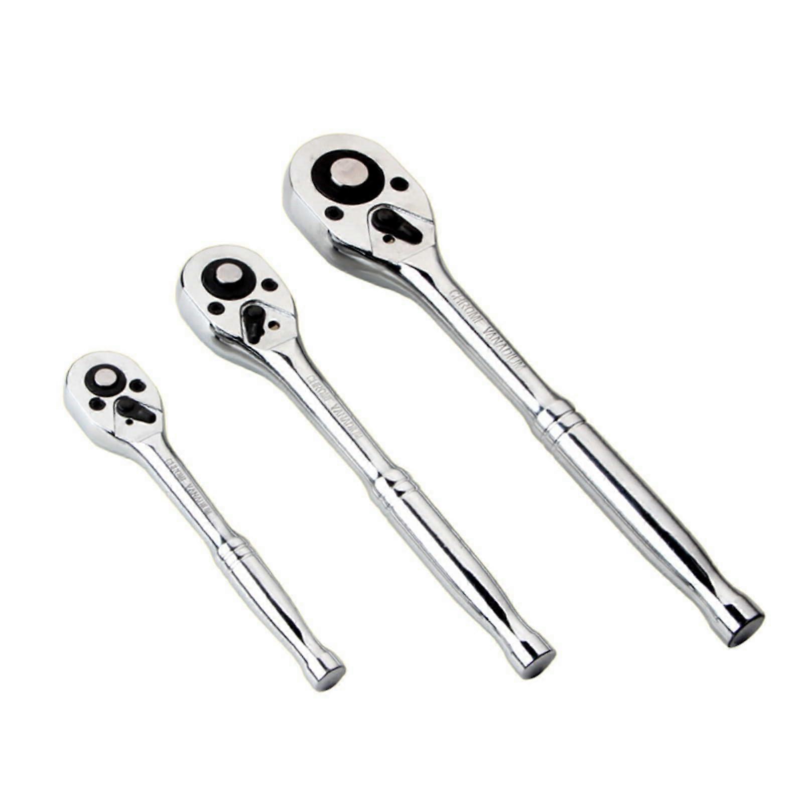 3Pcs 3/8inch 1/2inch 1/4inch Drive Ratcheting Wrench Set Professional Automotive Improvement Easy Socket Wrench Tool Light handle