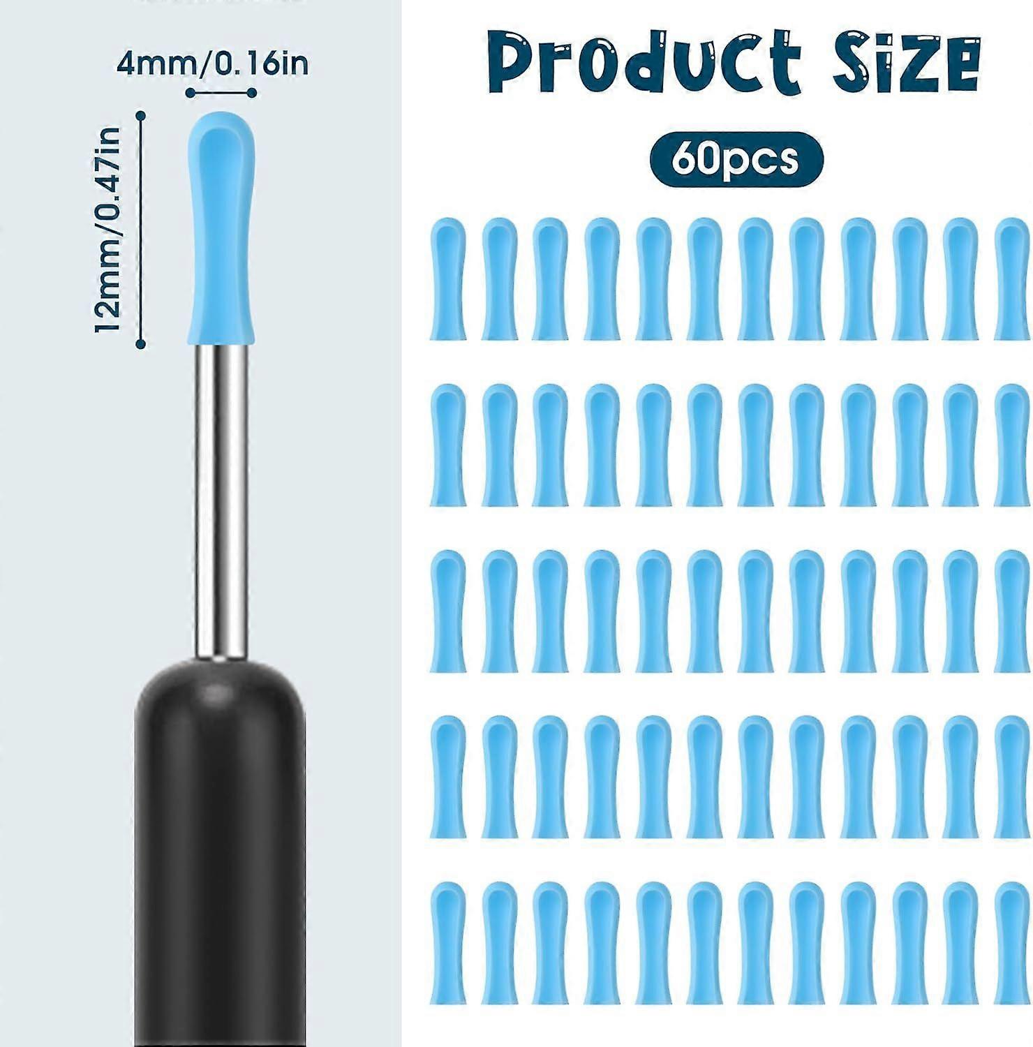 60Pcs Ear Cleaning Replacement Tips for Ear Camera, Ears Spoon Tips for Wet/Dry